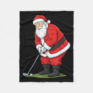 Christmas Santa Golf Golfer Xmas Funny Christmas G Fleece Blanket