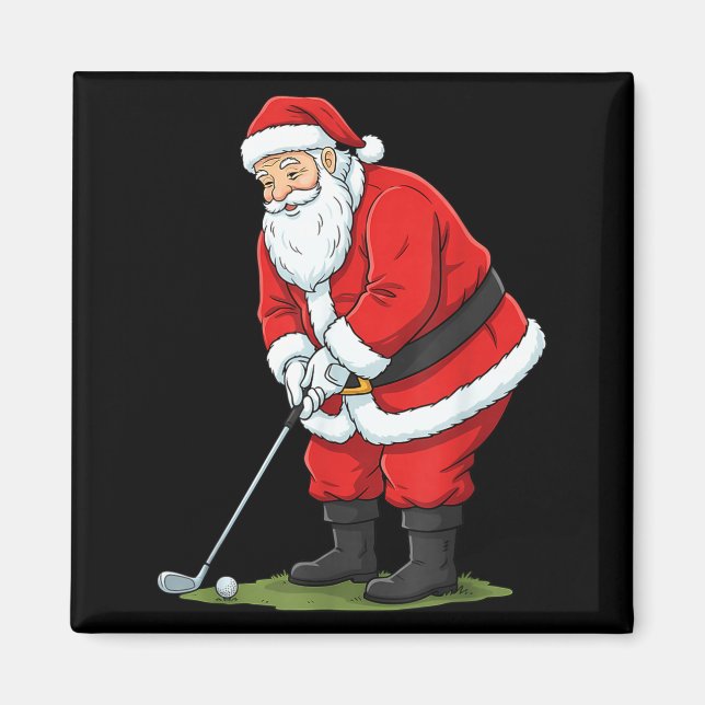 Christmas Santa Golf Golfer Xmas Funny Christmas G Magnet (Front)