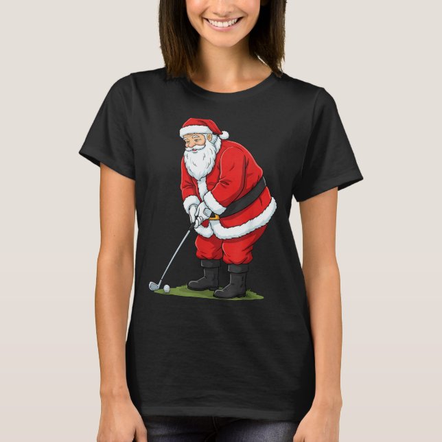 Christmas Santa Golf Golfer Xmas Funny Christmas G T-Shirt (Front)