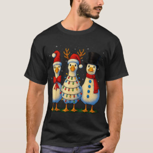 Christmas Santa Goose Silly Merry Goose Xmas T-Shirt