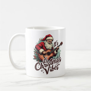 Christmas Santa Guitar Player - Rockin Around the Coffee Mug
