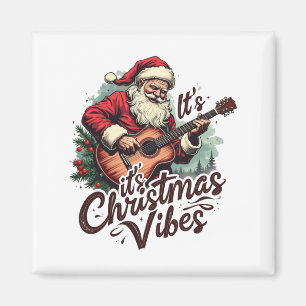 Christmas Santa Guitar Player - Rockin Around the  Magnet