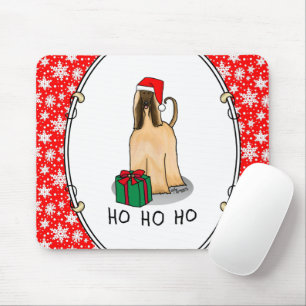 Christmas Santa Hat Afghan Hound Dog Fawn Cute Mouse Mat