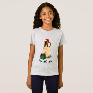 Christmas Santa Hat Afghan Hound Dog Fawn Cute T-Shirt