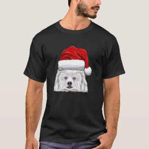 Christmas Santa Hat American Eskimo Dog Dog T-Shirt