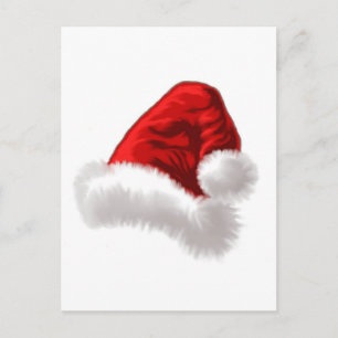 Christmas Santa Hat Art Holiday Postcard