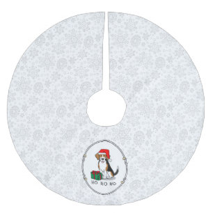 Christmas Santa Hat Beagle (tri colour 3) Dog Cute Brushed Polyester Tree Skirt