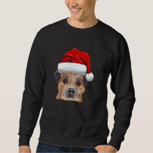 Christmas Santa Hat Border Terrier Dog Sweatshirt