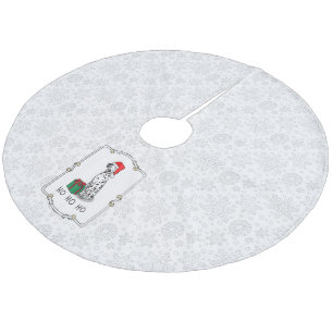 Christmas Santa Hat Dalmatian Dog (black 1) Cute Fleece Tree Skirt