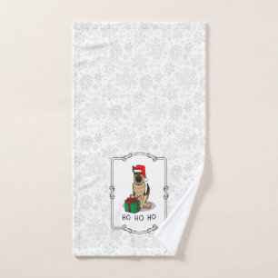 Christmas Santa Hat German Shepherd Dog Cute Bath Towel Set