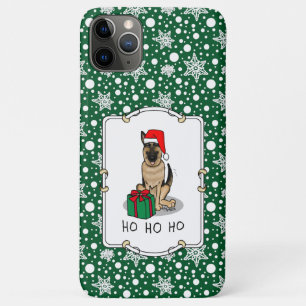 Christmas Santa Hat German Shepherd Dog Cute iPhone 11 Pro Max Case