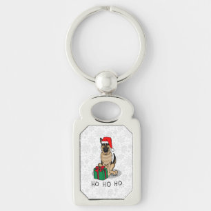 Christmas Santa Hat German Shepherd Dog Cute Key Ring