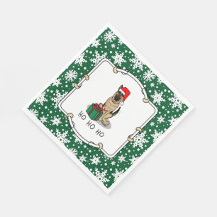 Christmas Santa Hat German Shepherd Dog Cute Napkin