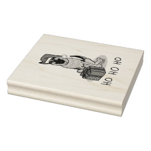 Christmas Santa Hat German Shepherd Dog Cute Rubber Stamp