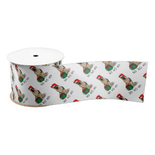 Christmas Santa Hat German Shepherd Dog Cute Satin Ribbon