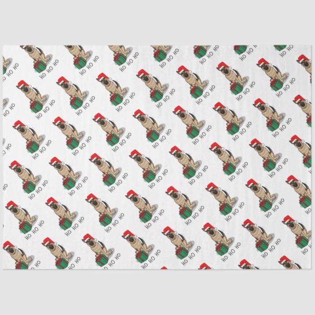 Christmas Santa Hat German Shepherd Dog Cute Tissue Paper (Front)