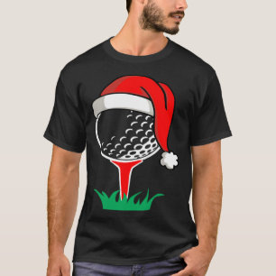 Christmas santa hat golf ball golfing gag T-Shirt