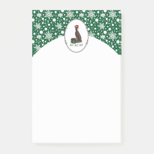 Christmas Santa Hat Greyhound Dog (brindle) Funny Post-it Notes