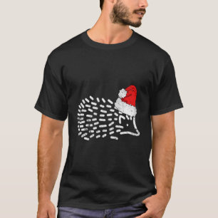 Christmas Santa Hat Hedgehog Gift T-Shirt