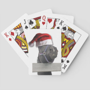 Christmas Santa Hat Horse Playing Cards