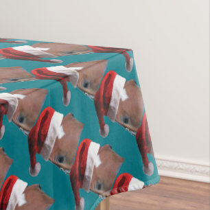 Christmas Santa Hat Horse Tablecloth
