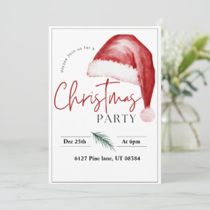 Christmas Santa Hat Invitation