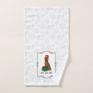 Christmas Santa Hat Irish Setter Dog (red 1) Cute Bath Towel Set