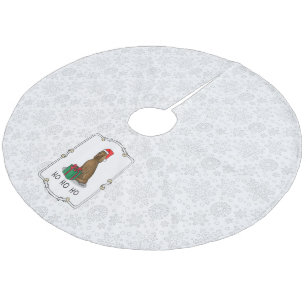 Christmas Santa Hat Irish Setter Dog (red 1) Cute Fleece Tree Skirt