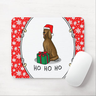 Christmas Santa Hat Irish Setter Dog (red 1) Cute Mouse Mat