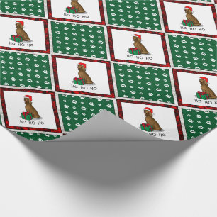 Christmas Santa Hat Irish Setter Dog (red 1) Cute Wrapping Paper
