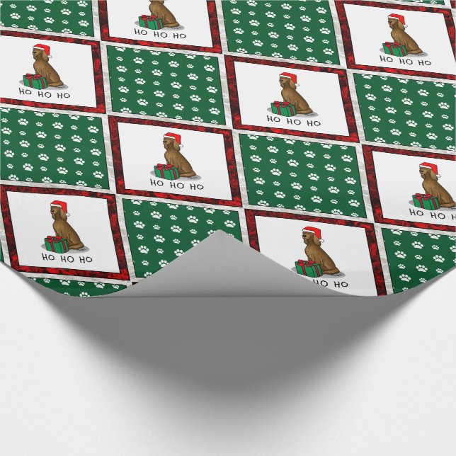 Christmas Santa Hat Irish Setter Dog (red 1) Cute Wrapping Paper (Corner)