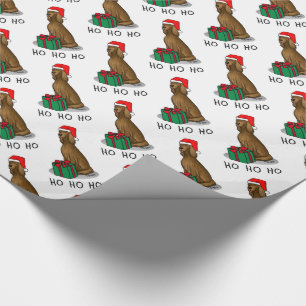 Christmas Santa Hat Irish Setter Dog (red 1) Cute Wrapping Paper