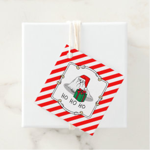 Christmas Santa Hat Maltese Dog Cute Funny Favour Tags