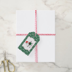 Christmas Santa Hat Maltese Dog Cute Funny Gift Tags