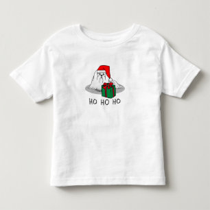Christmas Santa Hat Maltese Dog Cute Funny Toddler T-Shirt