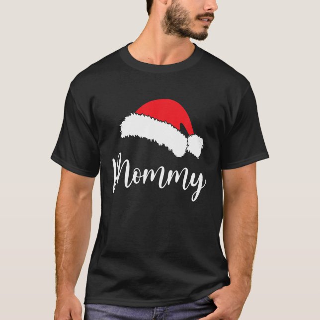 Christmas Santa Hat Matching Family Mommy Xmas Paj T-Shirt (Front)