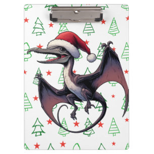 Christmas Santa hat pterodactyl Clipboard