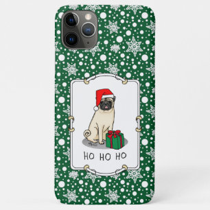 Christmas Santa Hat Pug Dog (light fawn) Cute iPhone 11 Pro Max Case