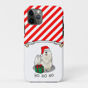 Christmas Santa Hat Puli Dog (white) Cute Funny iPhone 11 Pro Case