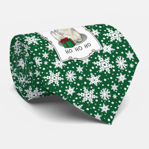 Christmas Santa Hat Puli Dog (white) Cute Funny Tie