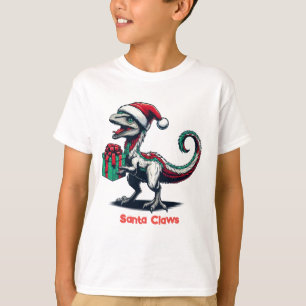 Christmas Santa hat raptor T-Shirt