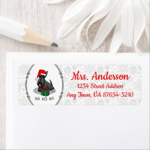 Christmas Santa Hat Scottish Terrier (black) Cute