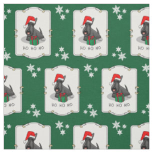 Christmas Santa Hat Scottish Terrier (black) Cute Fabric