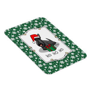 Christmas Santa Hat Scottish Terrier (black) Cute Magnet