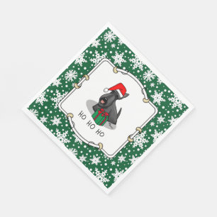 Christmas Santa Hat Scottish Terrier (black) Cute Napkin