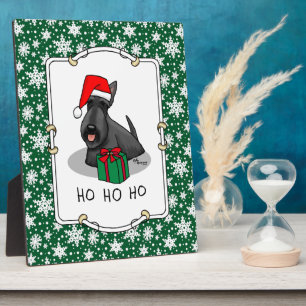 Christmas Santa Hat Scottish Terrier (black) Cute Plaque
