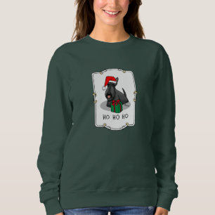 Christmas Santa Hat Scottish Terrier (black) Cute Sweatshirt