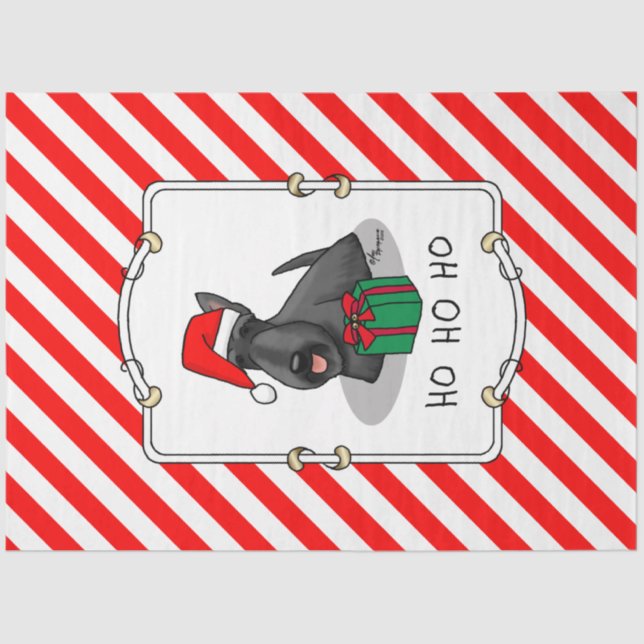 Christmas Santa Hat Scottish Terrier (black) Cute Tissue Paper (Front)