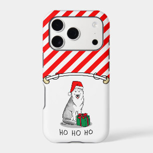 Christmas Santa Hat Siberian Husky (silver) Cute