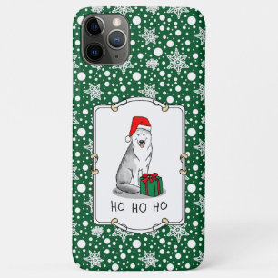 Christmas Santa Hat Siberian Husky (silver) Cute iPhone 11 Pro Max Case